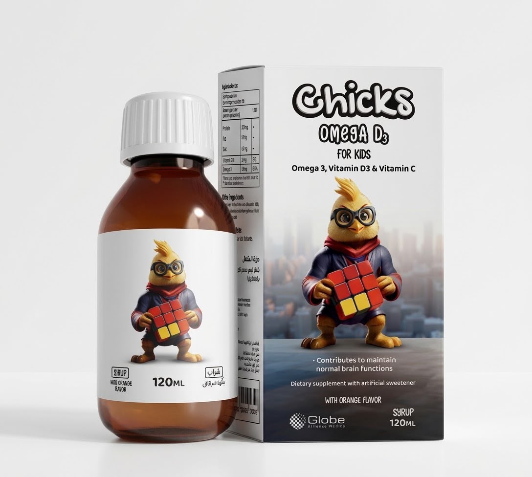 Chicks Omega D3 for Kids Syrup – 120 ml