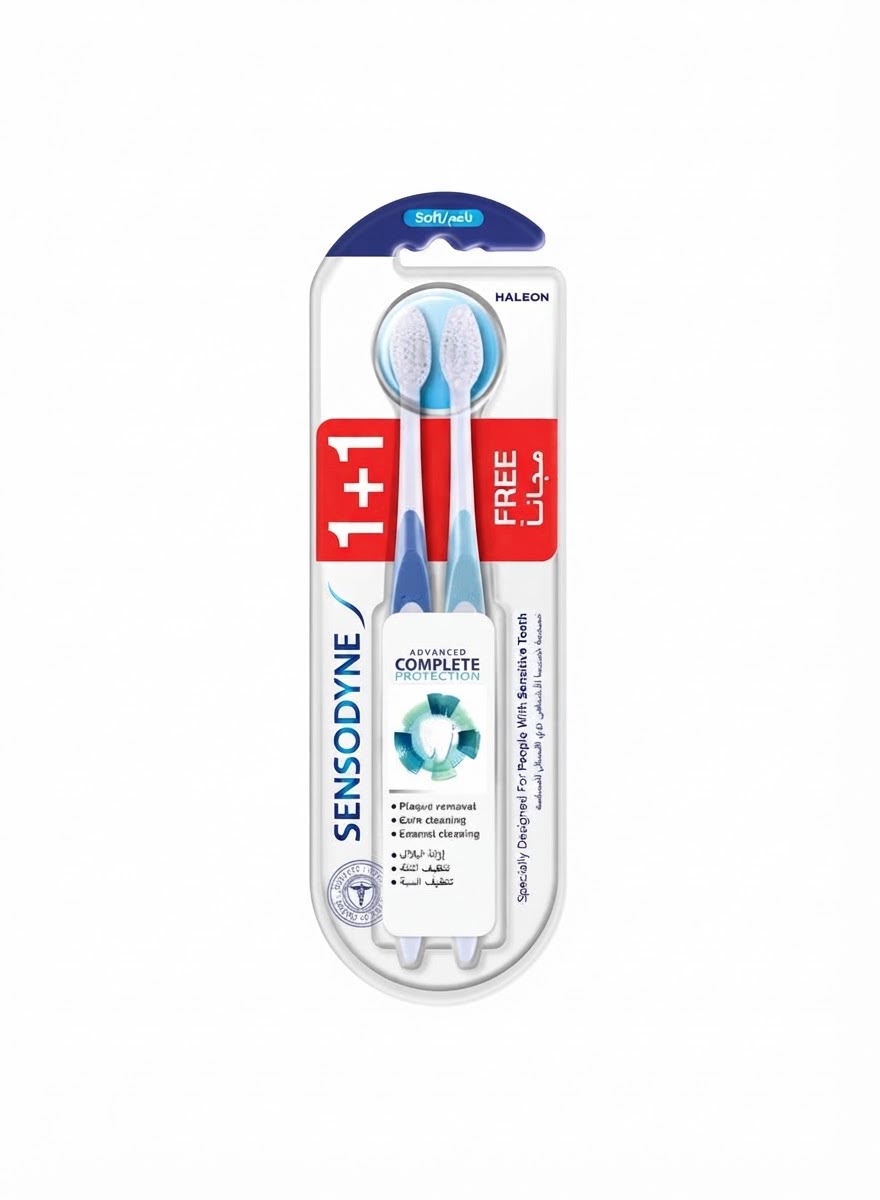 فرشاة أسنان سنسوداين حماية متكاملة متطورة (Sensodyne Advanced Complete Protection) بشعيرات ناعمة - عرض 1+1 مجاناً.